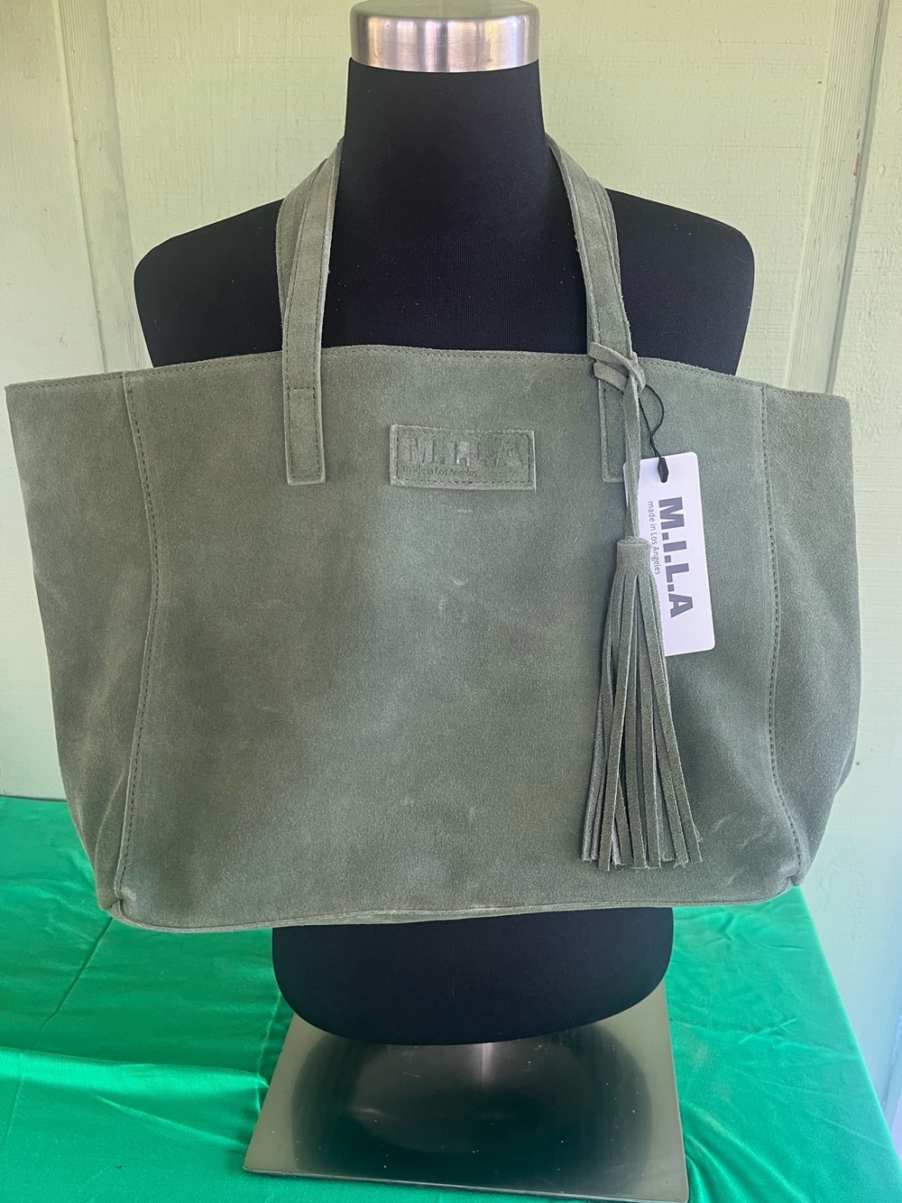 M.I.L.A Olive Suede Tote with Tassel
NEW WITH TAGS